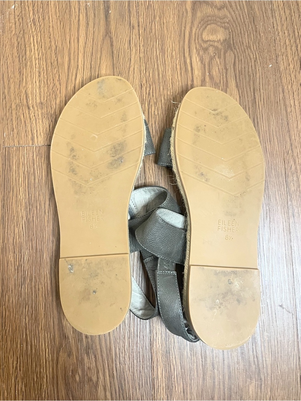 Eileen Fisher Max Bronze Leather Espadrille Sandals Size 8.5 - Picture 10 of 11